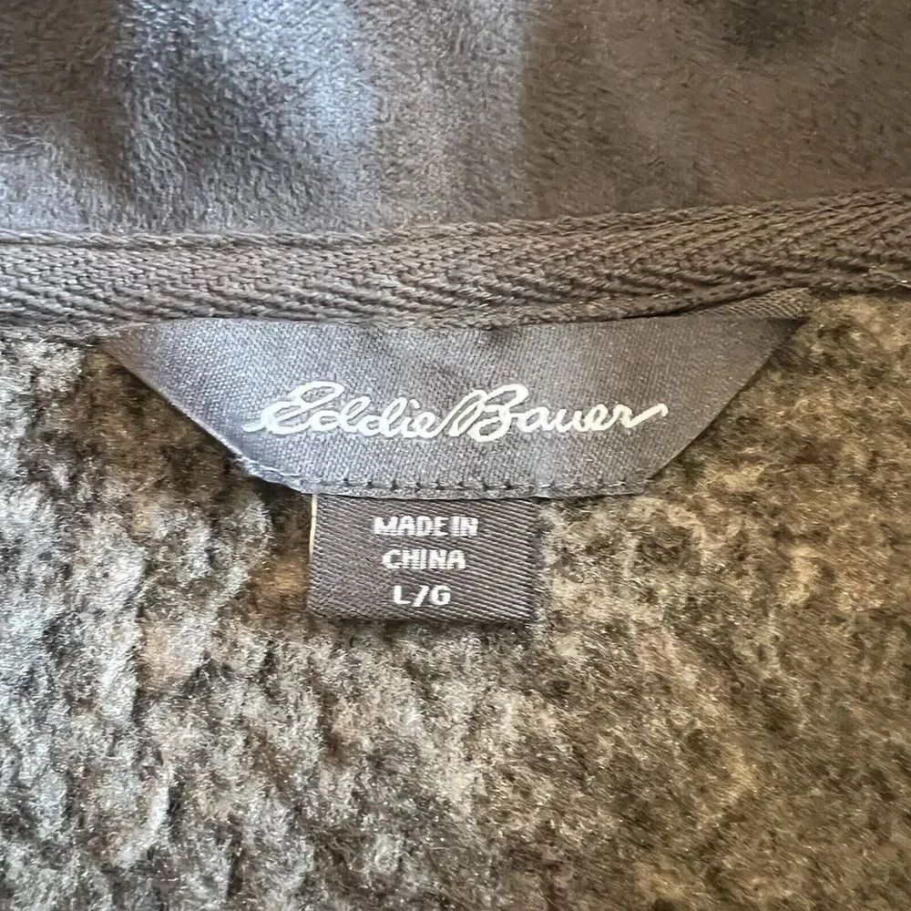 Eddie Bauer Sweater Mens‎ Large Gray Knit Pullover Fleece - Picture 6 of 12